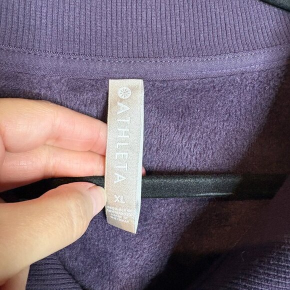 Athleta purple fleece lined half zip sweatshirt - Picture 3 of 5